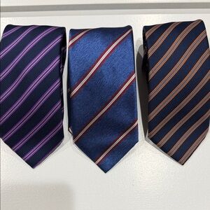 Italo Ferretti Elegant Striped Tie Set - Blue, Navy, purple